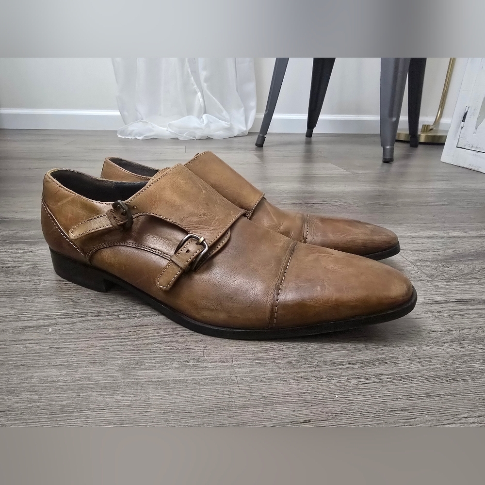 Giorgio Brutini Monk Strap Mens Brown Leather Loafers Size 12